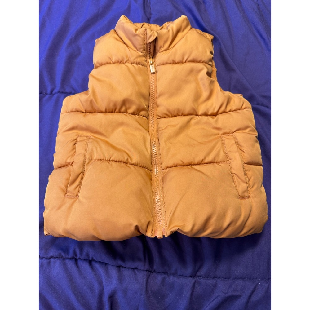 Old Navy Kids Water-Resistant Fleece-Lined Puffer Vest Mustard Orange 4T